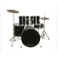 FOCUS FCP0803-BK - 5 Parça (20B/10T/12T/14F/14S) Aksamlı & Zilli Siyah Akustik Davul Seti