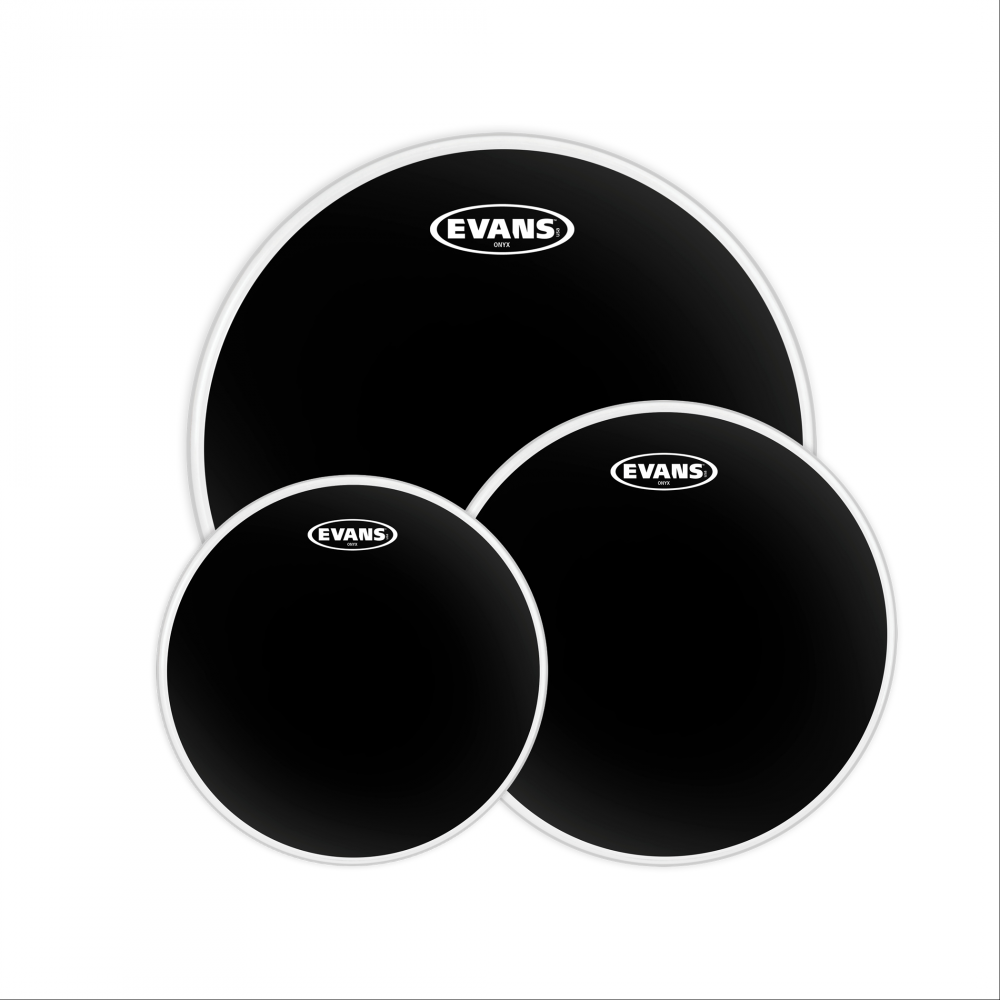 Evans ETP-ONX2-R 3'lü Onyx Siyah Rock Coated Tom Deri Seti