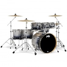 PDP Drums Concept Akçaağaç 7-Parça 22" Akustik Davul (Silver - Black Sparkle Fade)