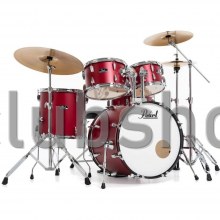 PEARL RS505C/C747 Roadshow Matte Red 5 Parça (20B/10T/12T/14F/14S) Aksamlı & Zilli Akustik Davul Seti