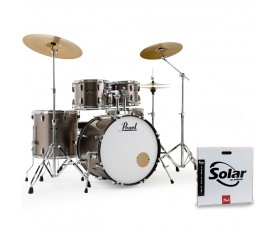 PEARL RS525SBC/C707 Roadshow Bronze Metallic 5 Parça (22B/10T/12T/16F/14S) Aksamlı ve Sabian Solar Zilli Akustik Davul Seti