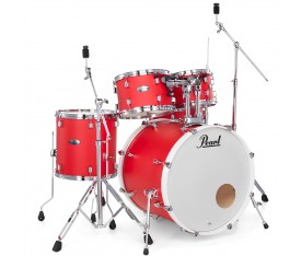 PEARL DMP925S/C889 Decade Maple Matte Racing Red 5 Parça (20B/10T/12T/16F/14S) Aksamlı Akustik Davul Seti