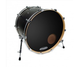 Evans Deri 20" Resonat Onyx Kick Siyah Kumlu Ön Ringli Tek Kat (7,5 Mil)
