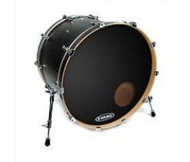 Evans Deri 22" Resonat Onyx Kick Siyah Kumlu Ön Ringli Tek Kat (7,5 Mil)