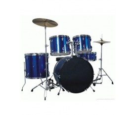FOCUS FCP0803-BL - 5 Parça (20B/10T/12T/14F/14S) Aksamlı & Zilli Mavi Akustik Davul Seti