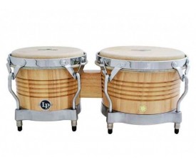 LATIN PERCUSSION M201-AWC - Matador® 7-1/4" & 8-5/8" Natural/Chrome Ağaç Bongo