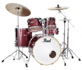 PEARL EXX705NBR/C704 - Export Black Cherry Glitter 5 Parça (20B/10T/12T/14F/14S) Aksamlı & Zilli Akustik Davul Seti