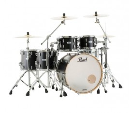 PEARL MCT925XEP/C339 Masters Maple Complete Matte Caviar Black 5 Parça (22B/10T/12T/14F/16F) Akustik Davul Seti