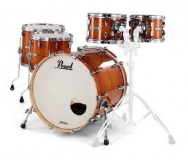 PEARL MCT925XEP/C840 – Pearl Masters Maple Complete Almond Red Stripe 5 Parça (22B/10T/12T/14F/16F) Akustik Davul Seti