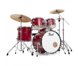 PEARL RS505C/C747 Roadshow Matte Red 5 Parça (20B/10T/12T/14F/14S) Aksamlı & Zilli Akustik Davul Seti