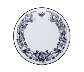 REMO TT-0814-AX-T02 - Ambassador® X Skyndeep® Tattoo Serpentrose 14" Trampet Derisi