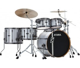 TAMA ML62HZBN2-SSV - Superstar Hyper-Drive Duo Satin Silver Vertical Stripe 6 Parça (22B/10T/12T/14F/16F/14S) Akustik Davul Seti