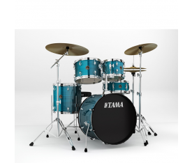 TAMA RM50YH6C-HLB - Rhythm Mate Hairline Blue 5 Parça (20B/10T/12T/14F/14S) Aksamlı ve Zilli Akustik Davul Seti