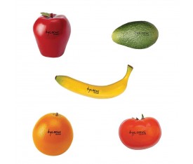 Tycoon Fruit & Veggies Shaker Set In Rattan Basket
