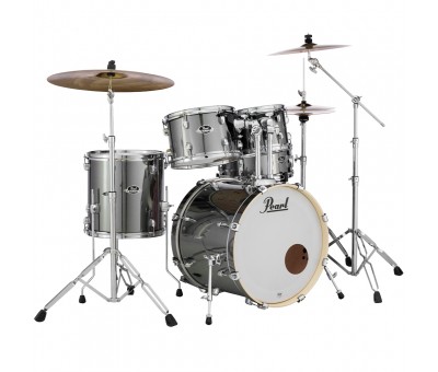 PEARL EXX705NBR/C21 Export EXX Smokey Chrome 5 Parça (20B/10T/12T/14F/14S) HWP-830 Aksam Paketli ve Sabian SBR Zil Setli Akustik Davul Seti