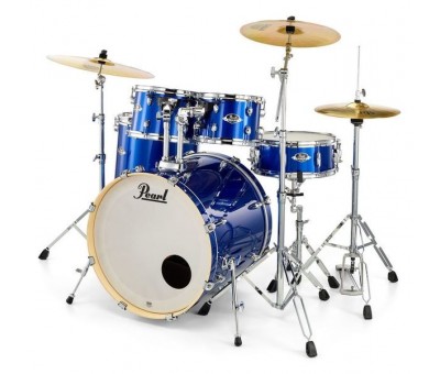 PEARL EXX725SBR/C717 - Export EXX High Voltage Blue 5 Parça (22B/10T/12T/16F/14S) Aksamlı & Zilli Akustik Davul Seti