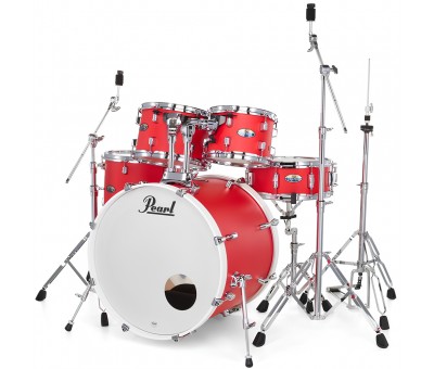 PEARL DMP905/C899 Decade Maple Matte Racing Red 5 Parça (20B/10T/12T/14F/14S) Aksamlı Akustik Davul Seti