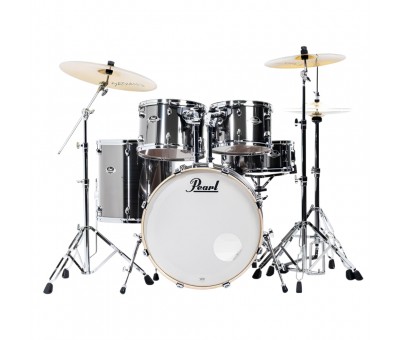 PEARL EXX725BR/C21 Export EXX Smokey Chrome 5 Parça (22B/12T/13T/16F/14S) Aksamlı ve Zilli Akustik Davul Seti
