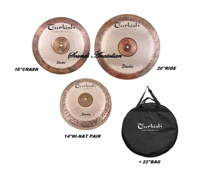 Turkish Cymbals Studio Set (14"Hihat,16"Crash,20"Ride )  