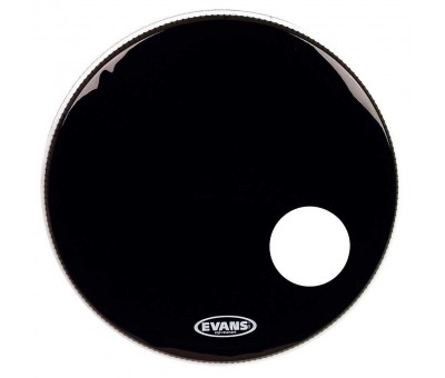 Evans Deri 20" Eq3 Resonant Siyah Kick Ön Delikli Tek Kat (7,5 Mil)