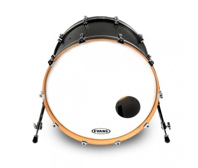 Evans Deri 22" Resonat Smooth Kick Beyaz Ön Delikli Tek Kat (7,5 Mil)