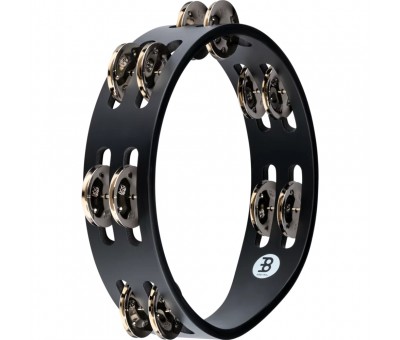 Meinl CTA2S-BK 8" Black Steel Jingle Wood Compact Tamburin (Siyah)