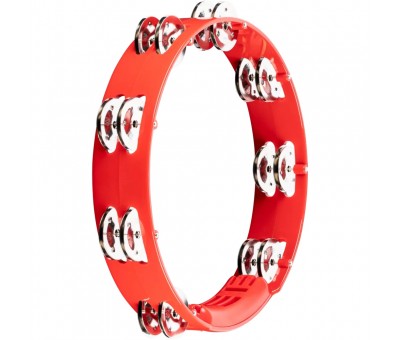 Meinl HTT10R Stainless Steel Jingle 2-rows 10" Tour Tamburin (Kırmızı)