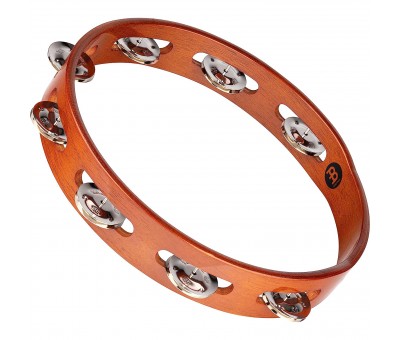 Meinl TA1AB Wood Nickelsilver Jingle 1-Row Tamburin (Antique Brown)