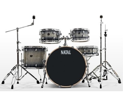 NATAL KAR-F20-BSS - Arcadia Fusion Black & Silver Sparkle 5 Parça (20B/10T/12T/14F/14S) Aksamlı Akustik Davul Seti