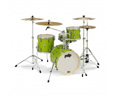 PDP Drums New Yorker 4-Parça Akustik Davul (Electric Green Sparkle)