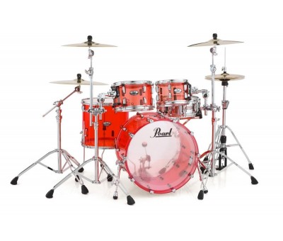 PEARL CRB524P/C731 Crystal Beat Ruby Red 4 Parça (22B/10T/12T/16F) Akrilik Davul Seti