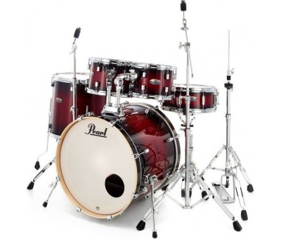 PEARL DMP925F/C261 - Decade Maple Gloss Deep Red Burst 5 Parça (22B/10T/12T/14F/14S) Aksamlı Akustik Davul Seti