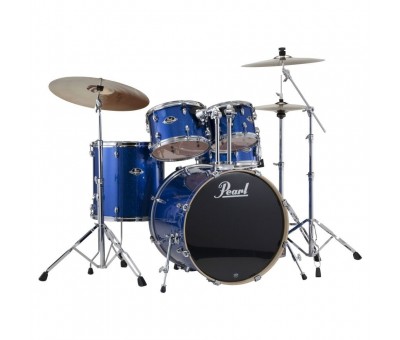 Pearl EXX725FP /C702 w/Stands & Cymbals (2218B/1007T/1208T/1414F/1455S) Electric Blue Sparkle 5 Parça Davul Seti