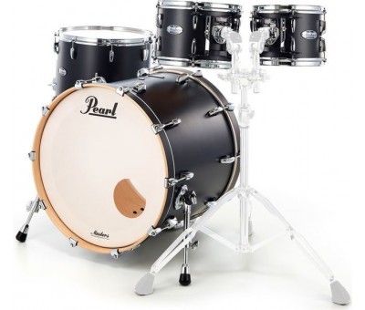 PEARL MCT924XEP/C339 - Masters Maple Complete Matte Caviar Black 4 Parça (22B/10T/12T/16T) Akustik Davul Seti