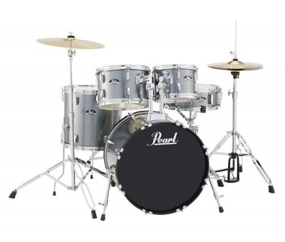 PEARL RS505C/C706 - Roadshow Charcoal Metallic 5 Parça (20B/10T/12T/14F/14S) Aksamlı & Zilli Akustik Davul Seti