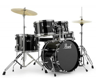 PEARL RS585C/C31 - Roadshow Jet Black 5 Parça (18B/10T/12T/14T/13S) Aksamlı & Zilli Akustik Davul Seti