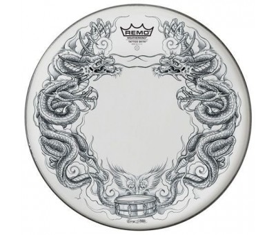 Remo Bass Powerstroke 22 Tattoo Dragon Skyn On Black Graphic Packaged