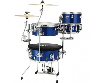 TAMA CJB46C-ISP - Cocktail-JAM Indigo Sparkle 4 Parça (16B/10T/14F/12S) Aksamlı & Çantalı Kompakt Akustik Davul Seti