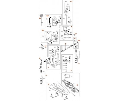 TAMA HP9-8 - Iron Cobra 900 (HP900) için Pedal Plakası