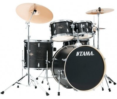 TAMA IE52KH6W-BOW - Imperialstar Black Oak Wrap 5 Parça (22B/10T/12T/16F/14S) Aksamlı Akustik Davul Seti