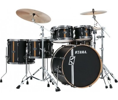 TAMA ML62HZBN2-FBV - Superstar Hyper-Drive Duo 'Flat Black Vertical Stripe' 6 Parça (22B/10T/12T/14F/16F/14S) Akustik Davul Seti