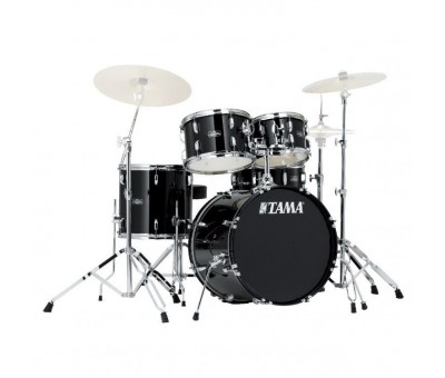 TAMA SG50H6-BK – Stagestar Black 5 Parça (20B/10T/12T/14F/14S) Aksamlı Akustik Davul Seti