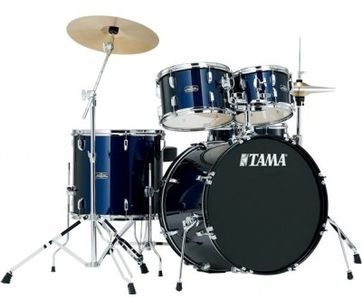 TAMA SG50H6-DB - Stagestar Dark Blue 5 Parça (20B/10T/12T/14F/14S) Aksamlı Akustik Davul Seti