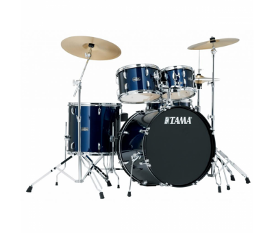 TAMA SG50H6C-DB - Stagestar Dark Blue 5 Parça (20B/10T/12T/14F/14S) Aksamlı & Zilli Akustik Davul Seti