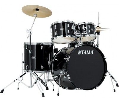 TAMA SG52KH6-BK - Stagestar Black 5 Parça (22B/10T/12T/16F/14S) Aksamlı Akustik Davul Seti