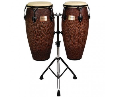 Tycoon 10'' & 11'' Chiseled Orange Series Congas + Double Stand